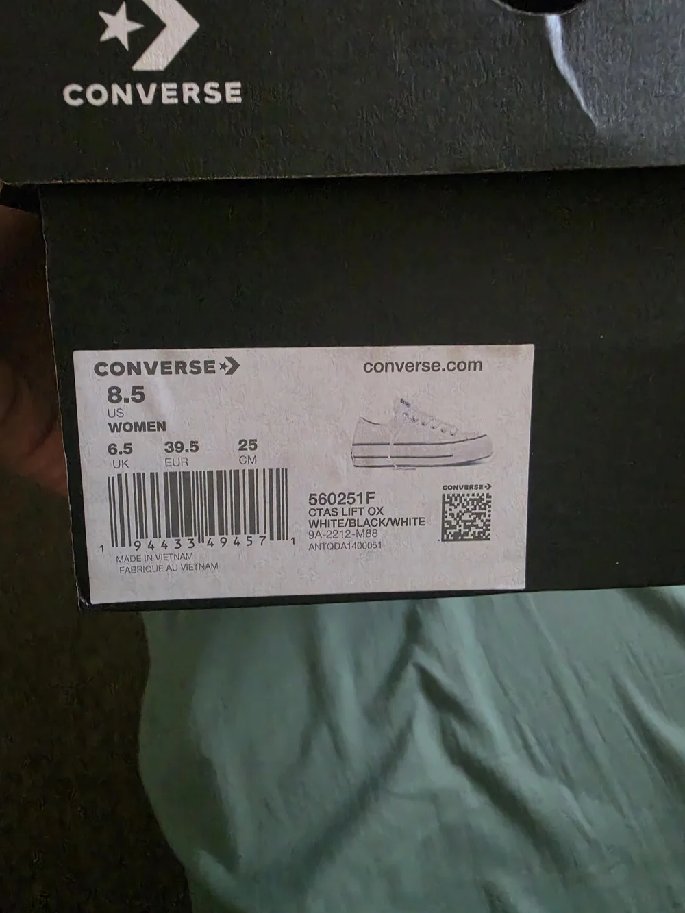 Converse White Low-Top Kids Sneakers with Black Stripe